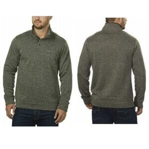 Eddie Bauer Men's Radiator Snap Button Fleece Pullover Green Heather Size M